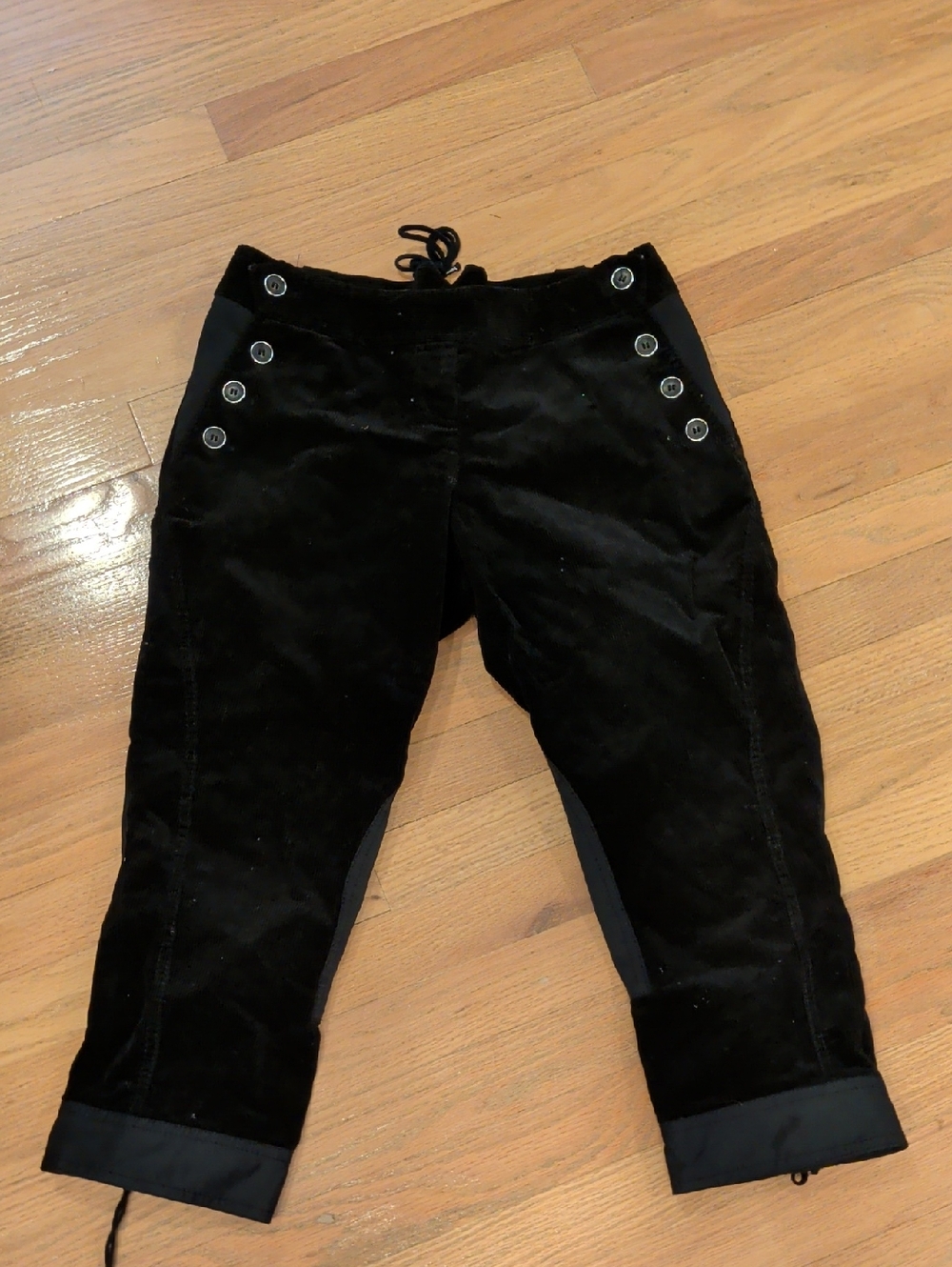 Karen Millen Black Velvet Sailor Pants with Button Detail
